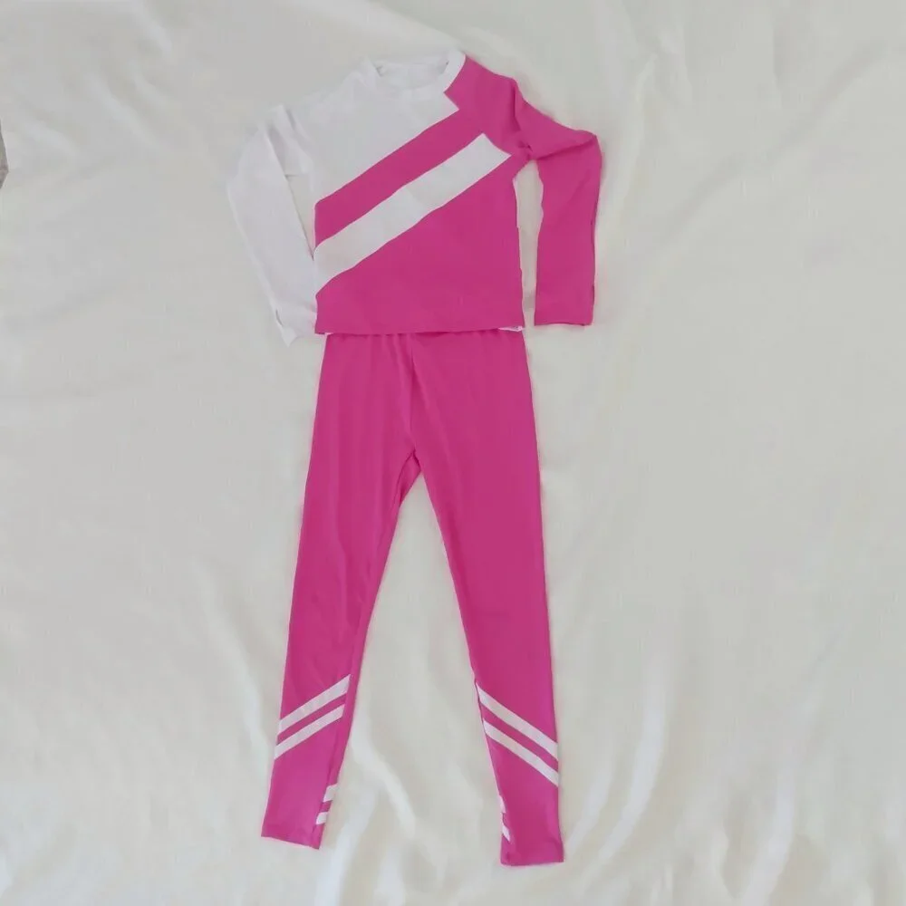 Girls two piece long sleeve and leggings athletic set